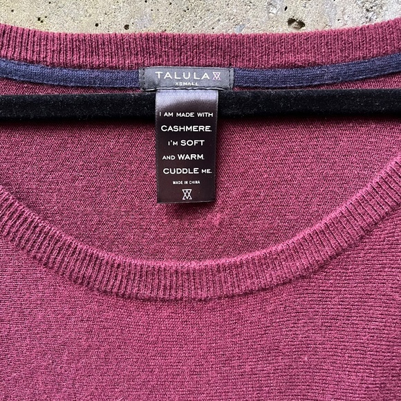 Talula (Artizia) Cashmere Blend Oversized Tunic Sweater, Burgundy, XS - Picture 4 of 11